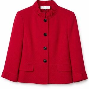 Tahari Romantic Red Blazer Size 12 | Classic Parisian Chic Career Office | NWOT